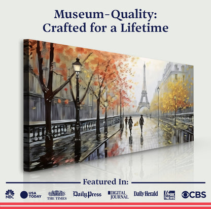 Parisian Rain Cityscape Impasto Wall Art