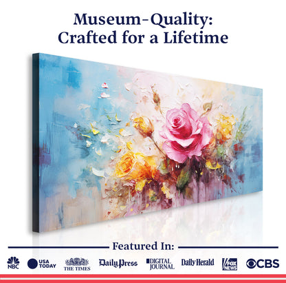 Rose Flower Impasto Wall Art