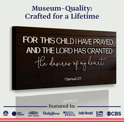 1 Samuel 1:27 - For This Child I Have Prayed Sign V