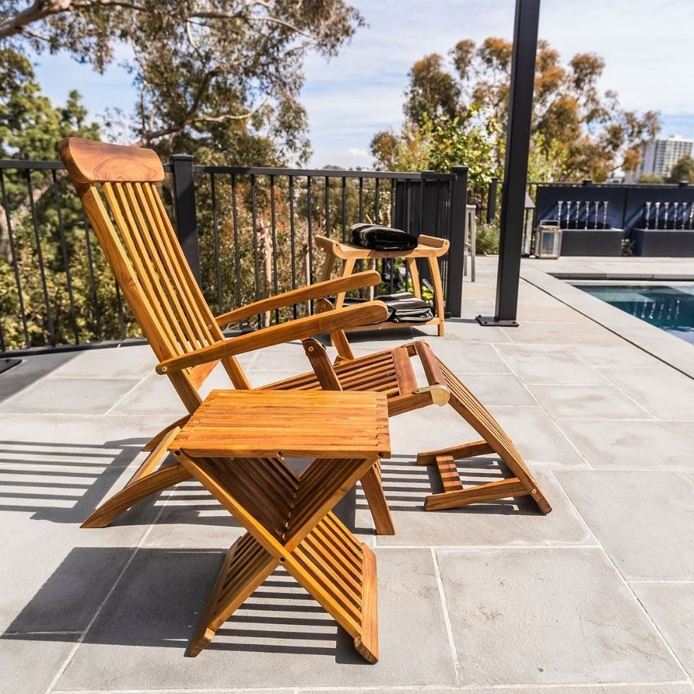 Winchester Teak Shower and Bath Folding Stool with Horizontal Slats
