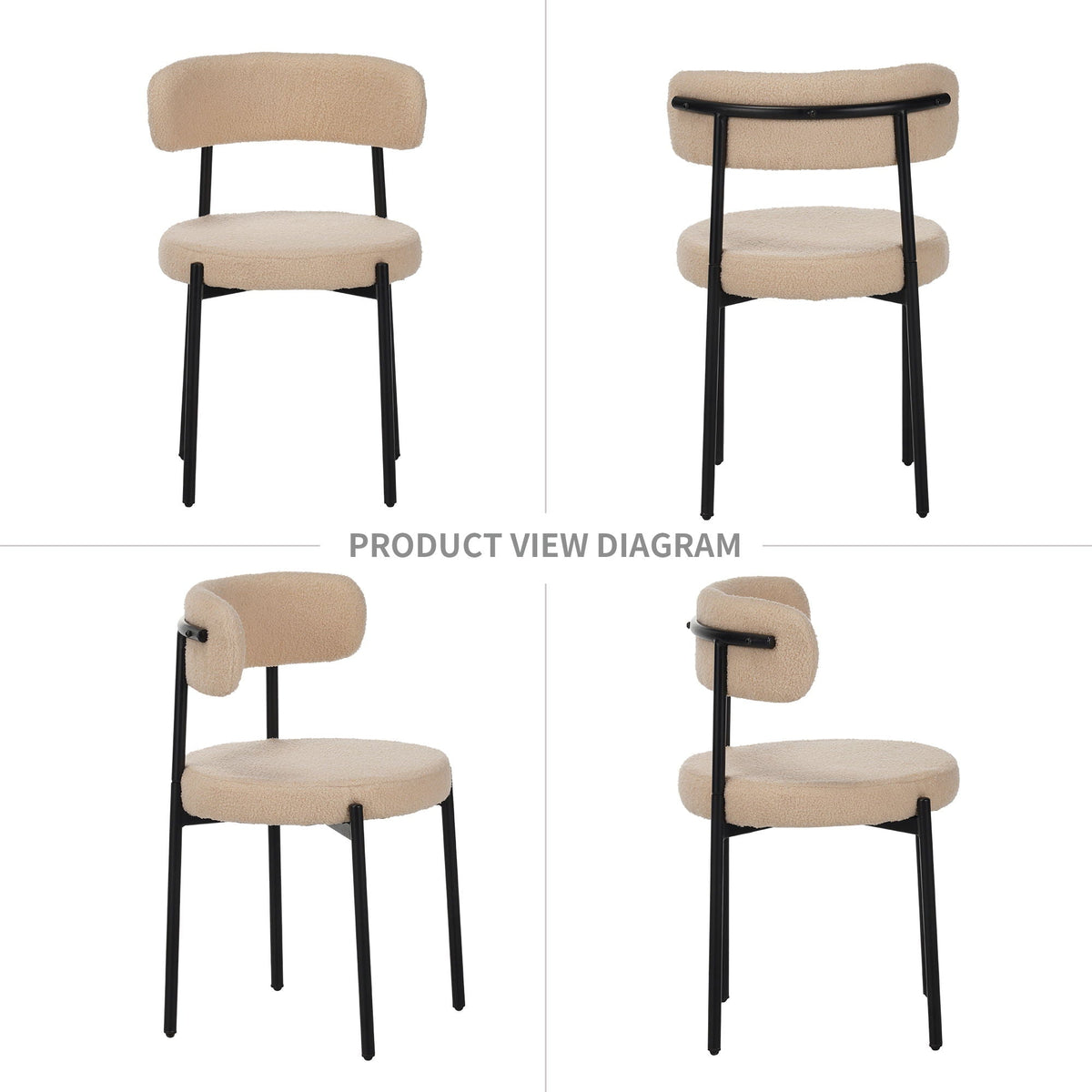 Medieval - Curved Back Kitchen Dining Chairs (Set of 4) - Beige