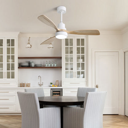 Indoor Ceiling Fan With Dimmable LED Light, 6 Speed Remote ControlLED DC Motor, Reversible Blades