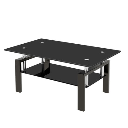 Tempered Glass Table With Storage