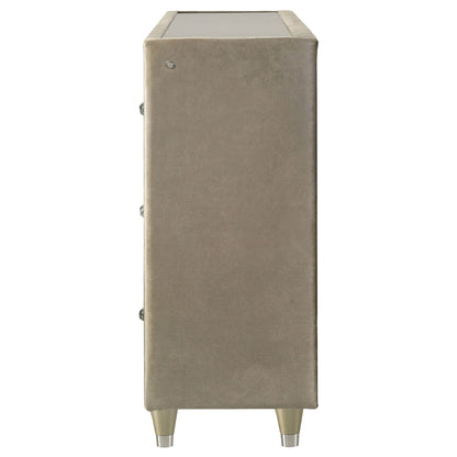 Lorient 8-drawer LED Bedroom Flame Box Dresser Ivory Camel