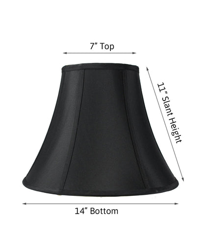 14"W x 11"H Black with Gold Lining Bell Lampshade