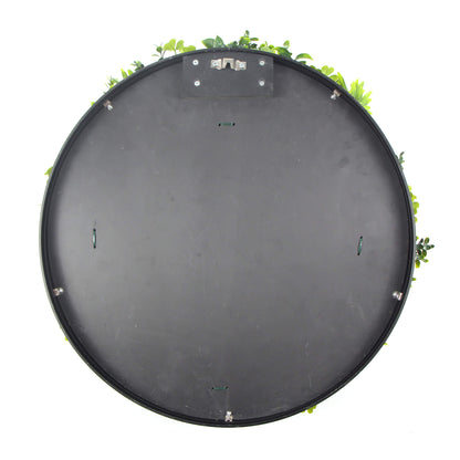 Slimline White Flowering Artificial Green Wall Disc 40in – White Frame – UV Resistant