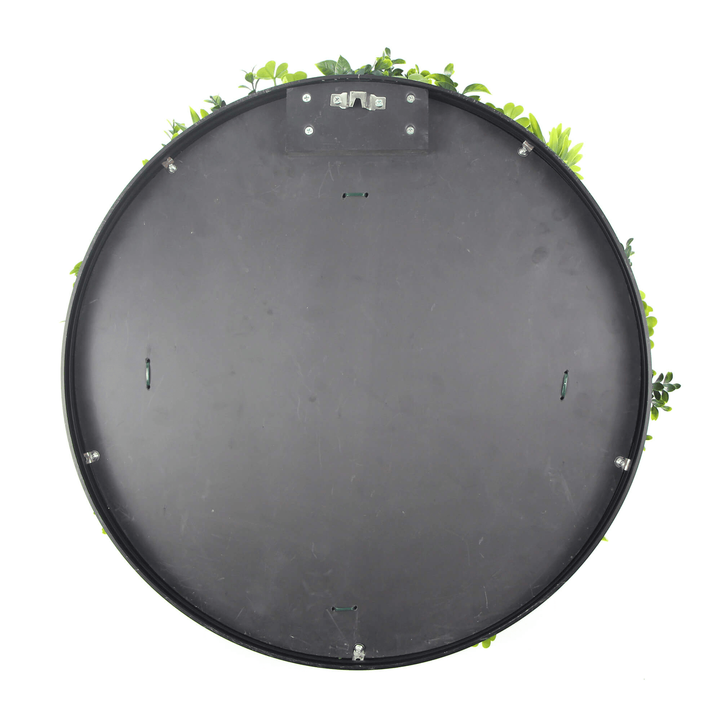 Artificial Green Wall Disc 20in – Black Frame – UV Resistant – Commercial Grade