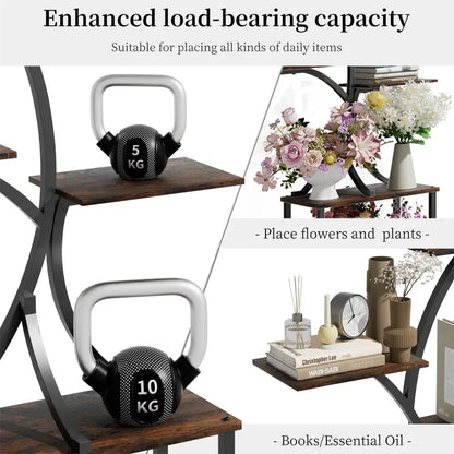 Modern black metal 7 tier plant stand display rack for living room
