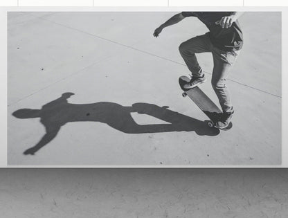 Black and White Skateboard Urban Wall Mural. #7066