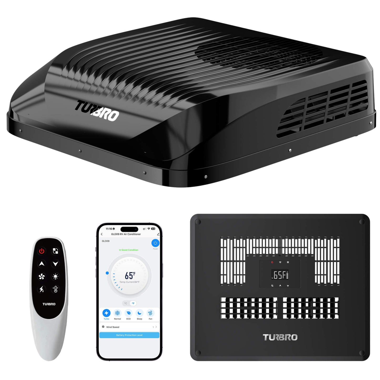 Greenland 9,000 BTU 12V DC Inverter Rooftop RV Air Conditioner