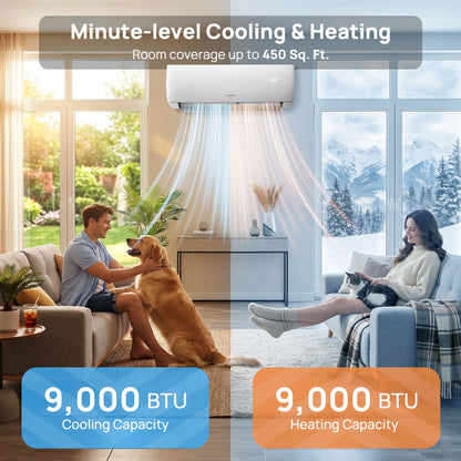 Finnmark 9,000 BTU Single Zone Mini Split AC (R32)
