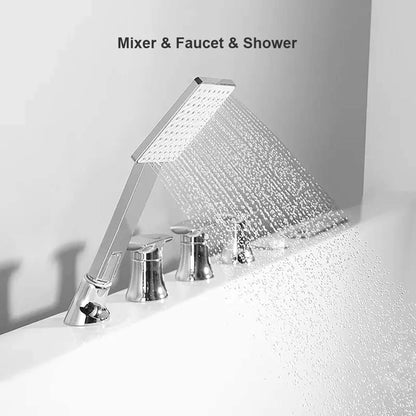 Alora 71-Inch Luxury 2-Person Acrylic Whirlpool Tub With LED Lights Jets And Faucet (SAK91752)