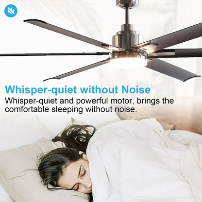 72" Bankston 6-Blade Led Ceiling Fan with Remote Light Kit Included