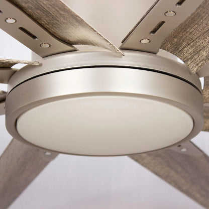 72" Bankston Integrated Led Indoor Nickel Standard Ceiling Fan with Remote Control And Light Kit Included