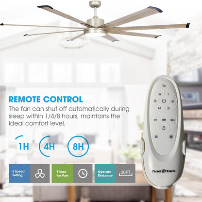 72" Bankston Integrated Led Indoor Nickel Standard Ceiling Fan With Remote Control And Light Kit Included