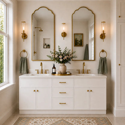 White Slim Shaker 72" Double Sink Bathroom Vanity with Drawers