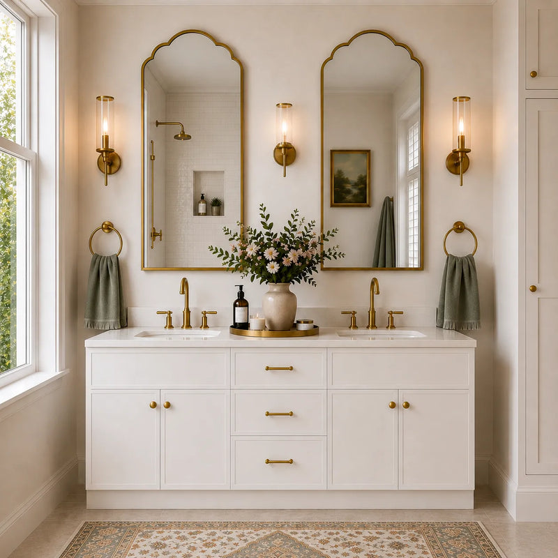 White Slim Shaker 72" Double Sink Bathroom Vanity with Drawers