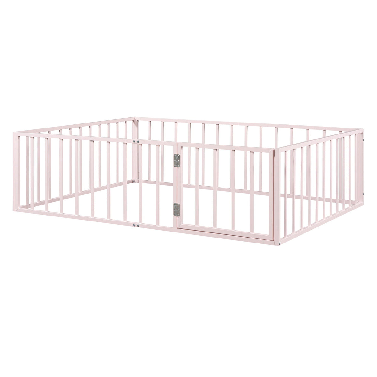 Metal Floor Bed Frame With Fence And Door