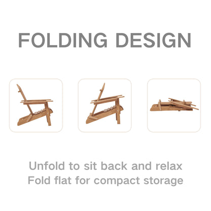 Oversize Outdoor Folding Adirondack Chair, Patio Chair For Garden
