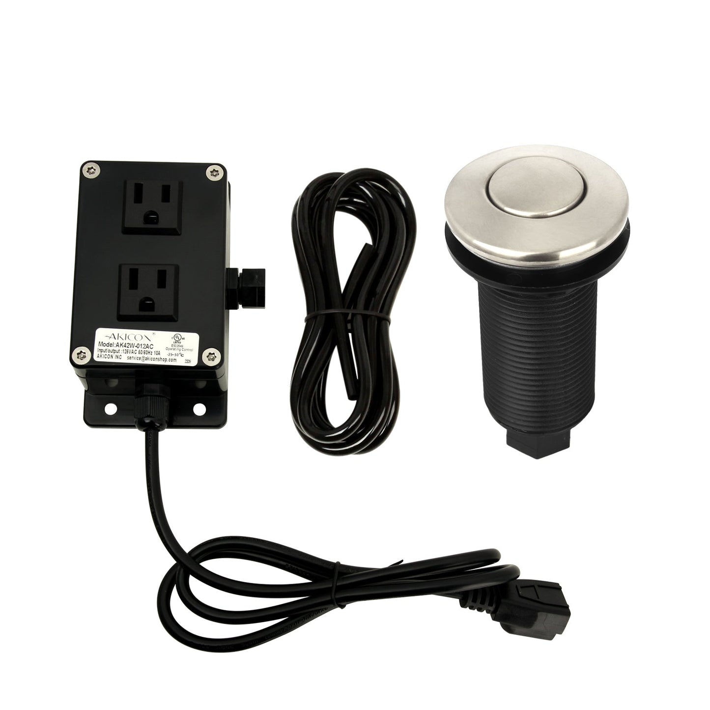 Dual Outlet Copper Garbage Disposal Kitchen Air Switch Kit - AK79001B-C