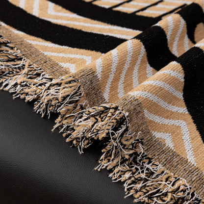 Chenille Sofa Throw Cover, Textured Chevron Decorative Couch Blanket for Living Room