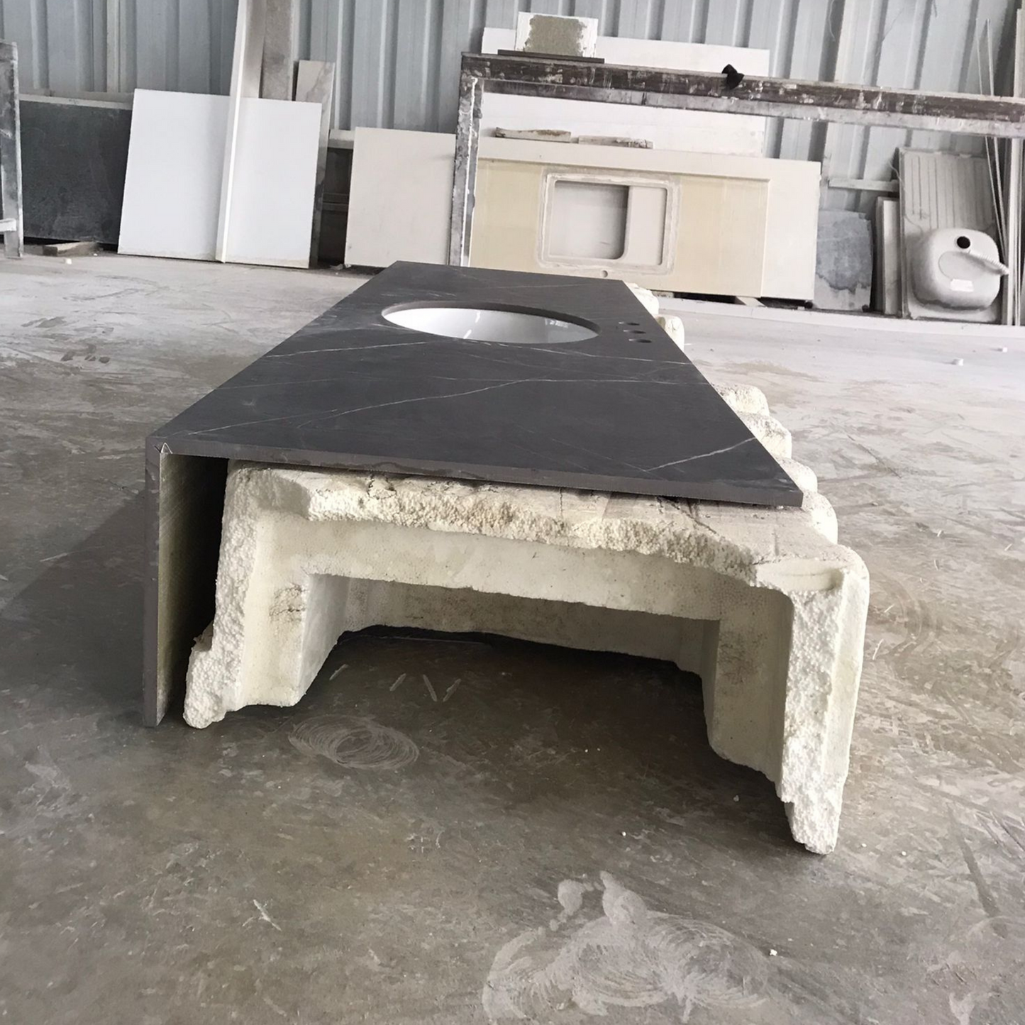 Custom Pietra Grey Matte Porcelain Sink (ES-113)