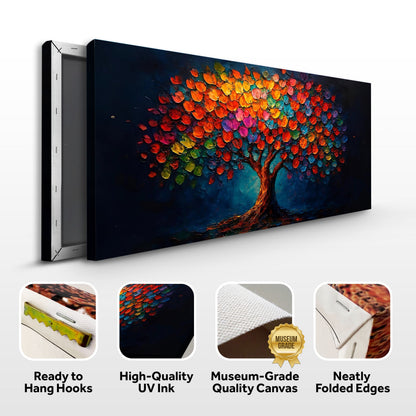 Rainbow Bloom Impasto Wall Art