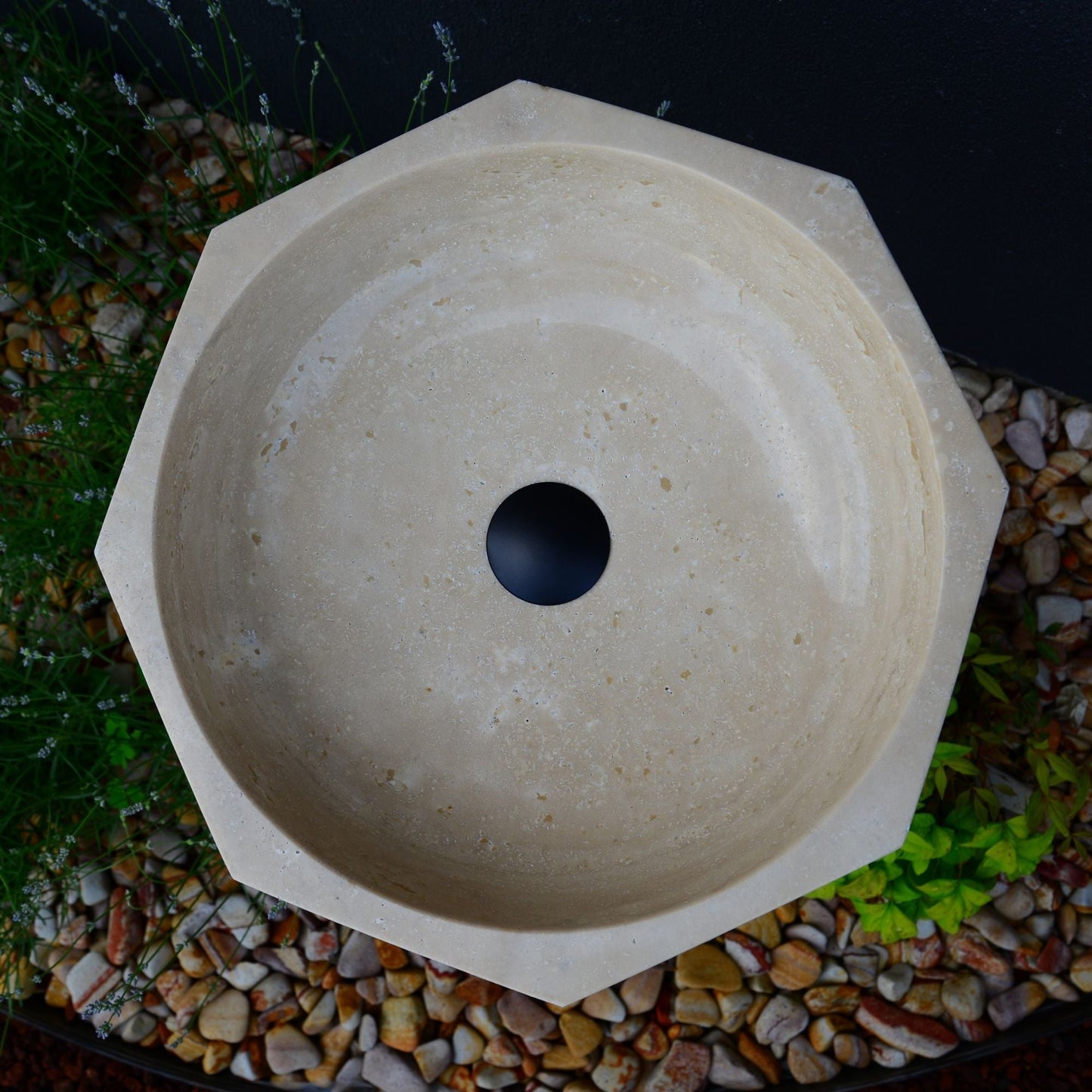 Handmade Travertine Octagon Sink