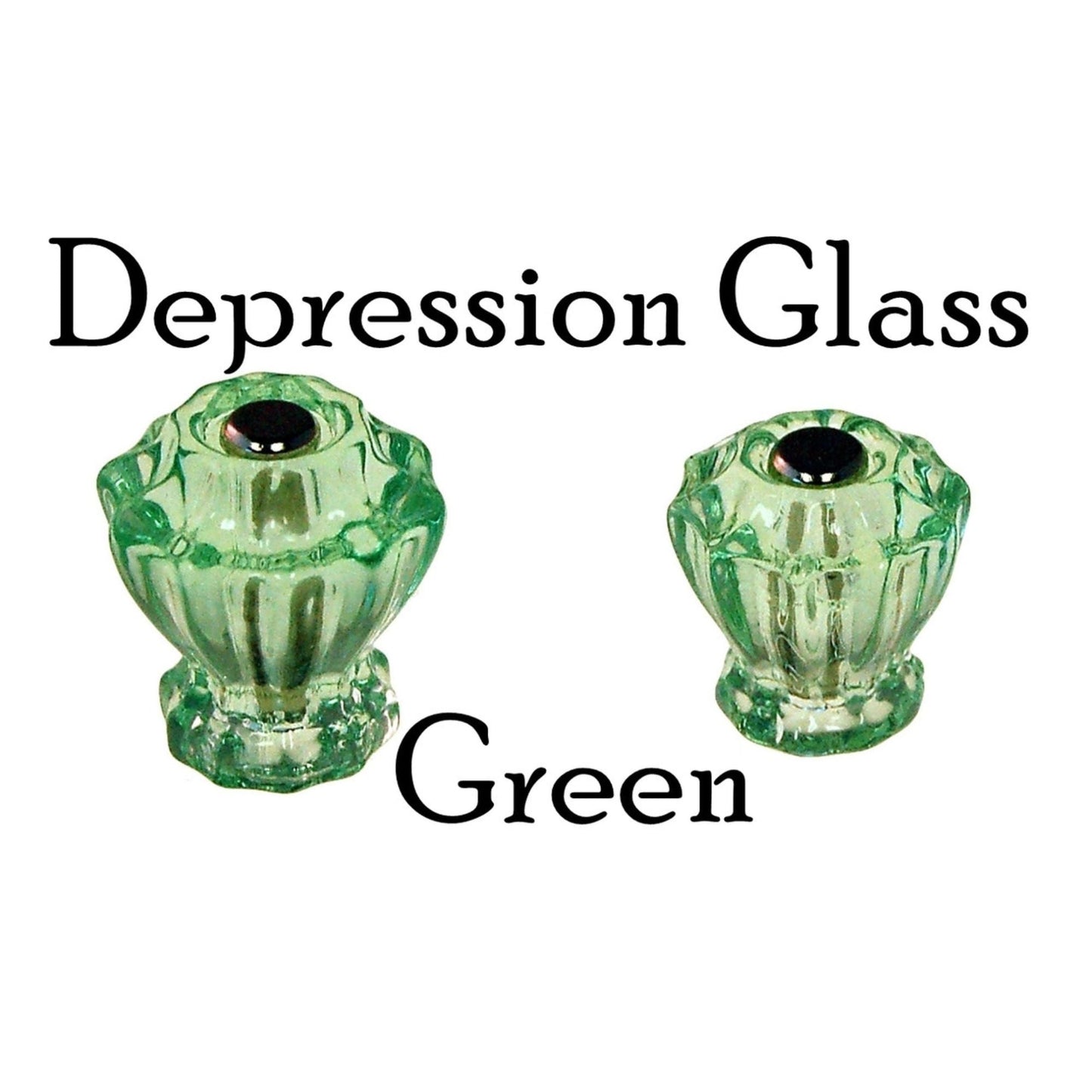 Fluted Glass Knob Vintage Old-Cut Replica Front Mounted Retro Depression Era