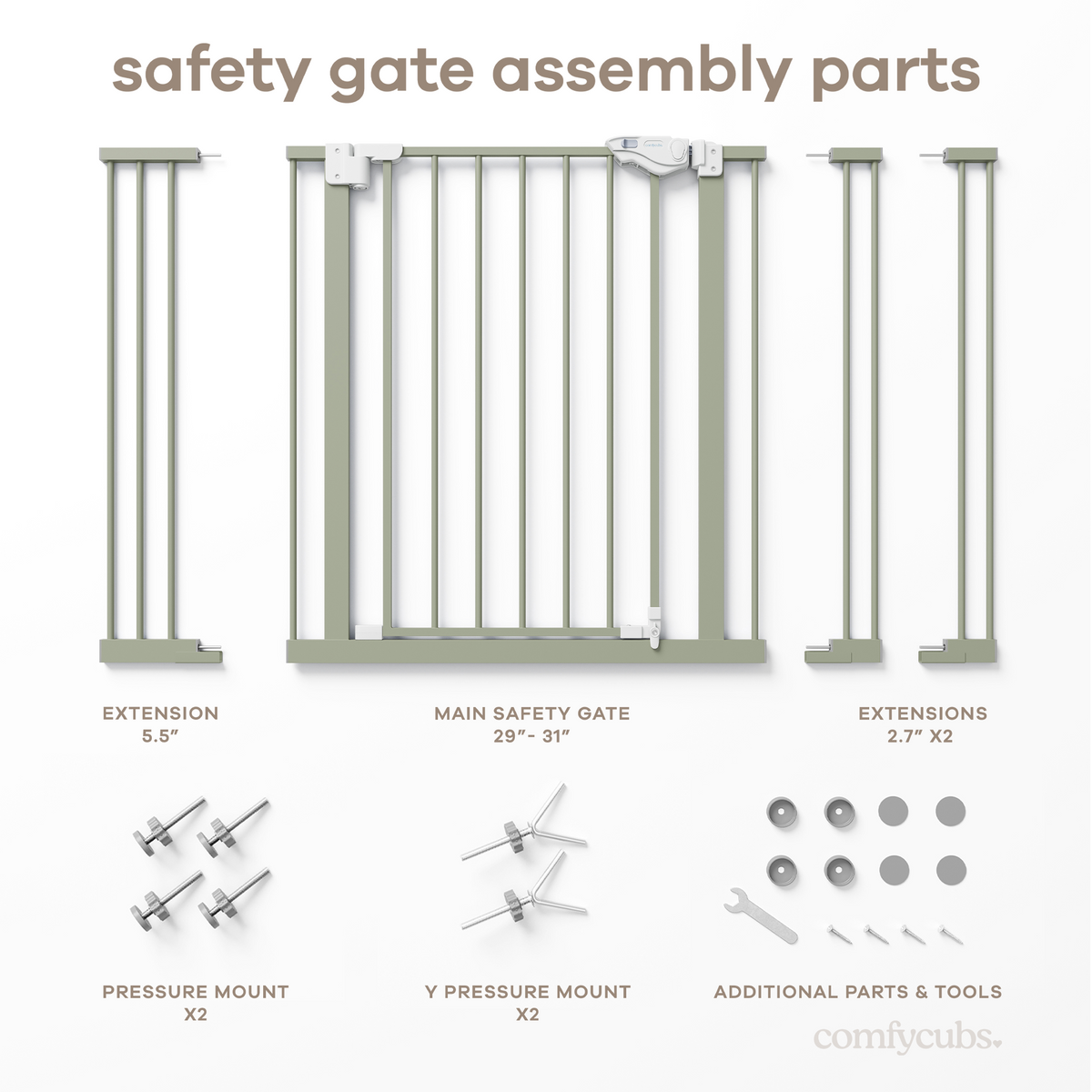 Baby Safety Gate in Sage