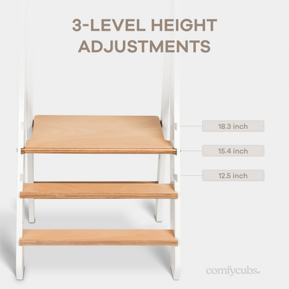 Kids Step Stool for Ages 3+ in White