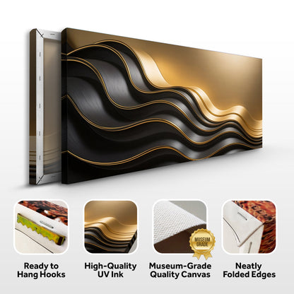 Black and Gold Minimalist Abstract Wall Art IV