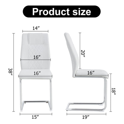 Modern Dining Chairs With Padded Seat, Metal Legs
