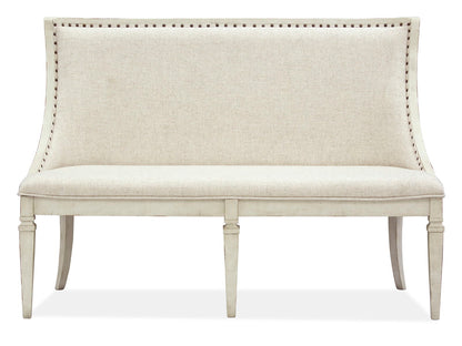 Newport - Bench With Upholstered Seat & Back - Alabaster