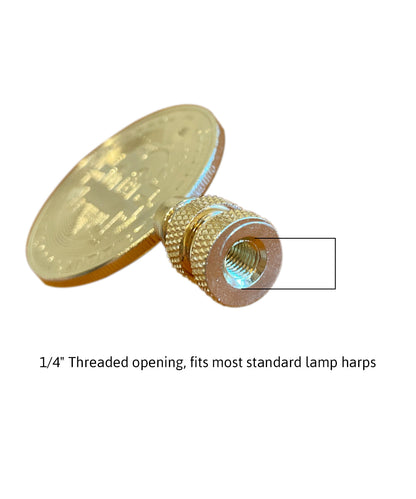 2.75"H Bitcoin Token Icon Polished Brass Finish Lamp Finial