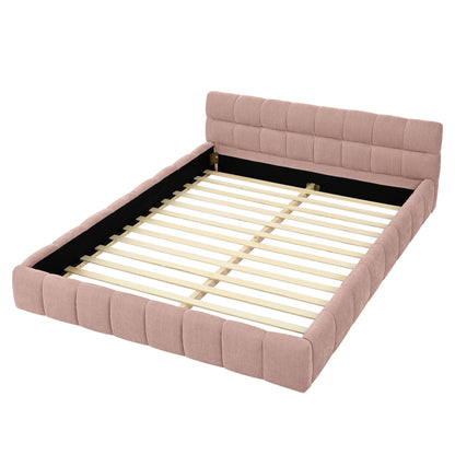 Modern Platform Bed Frame With Thick Fabric