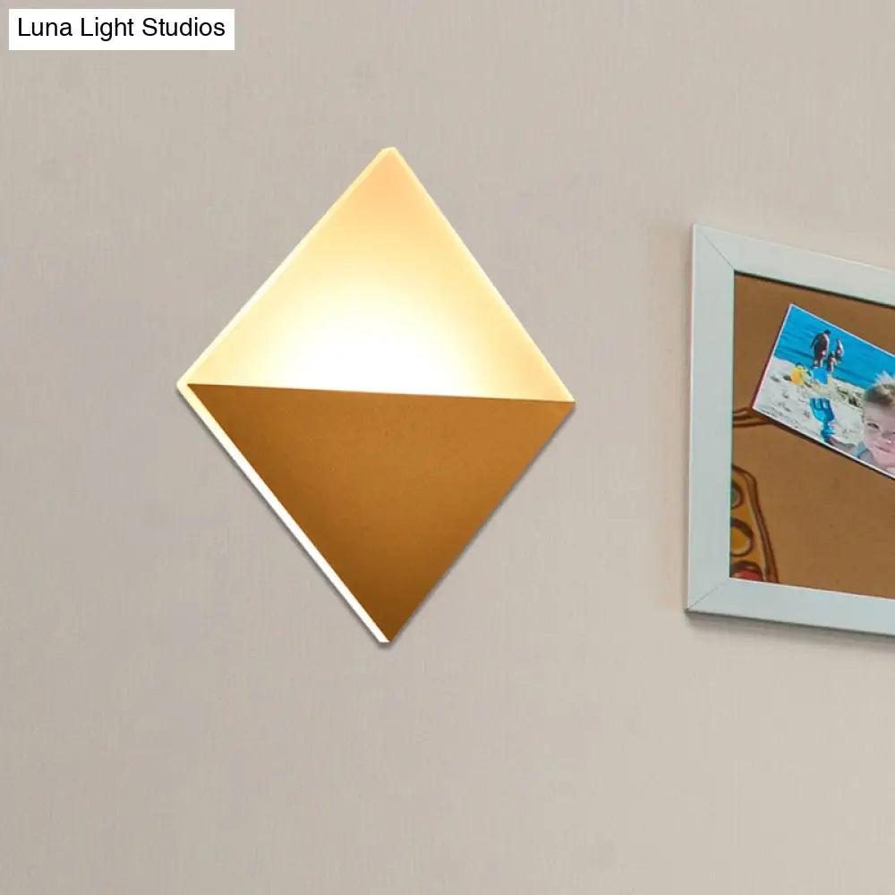 DecorBites™ 8" Contemporary LED Wall Lamp - Acrylic Shade, Black/White Square Wall Sconce Light