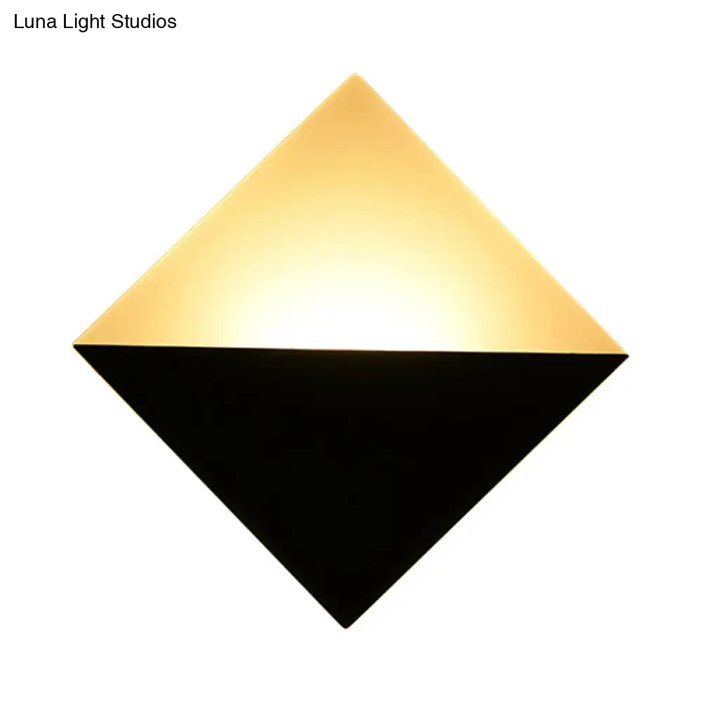DecorBites™ 8" Contemporary LED Wall Lamp - Acrylic Shade, Black/White Square Wall Sconce Light