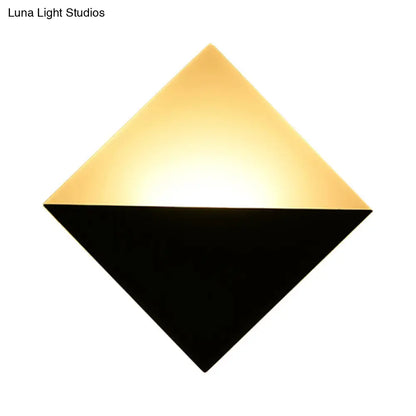 DecorBites™ 8" Contemporary LED Wall Lamp - Acrylic Shade, Black/White Square Wall Sconce Light