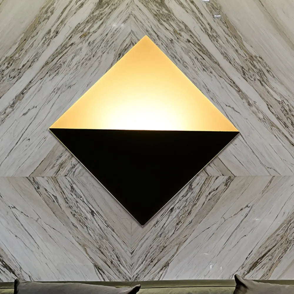 DecorBites™ 8" Contemporary LED Wall Lamp - Acrylic Shade, Black/White Square Wall Sconce Light