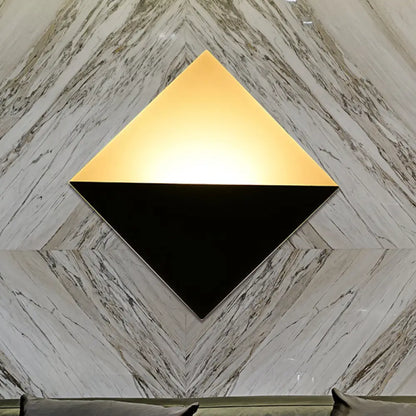 DecorBites™ 8" Contemporary LED Wall Lamp - Acrylic Shade, Black/White Square Wall Sconce Light