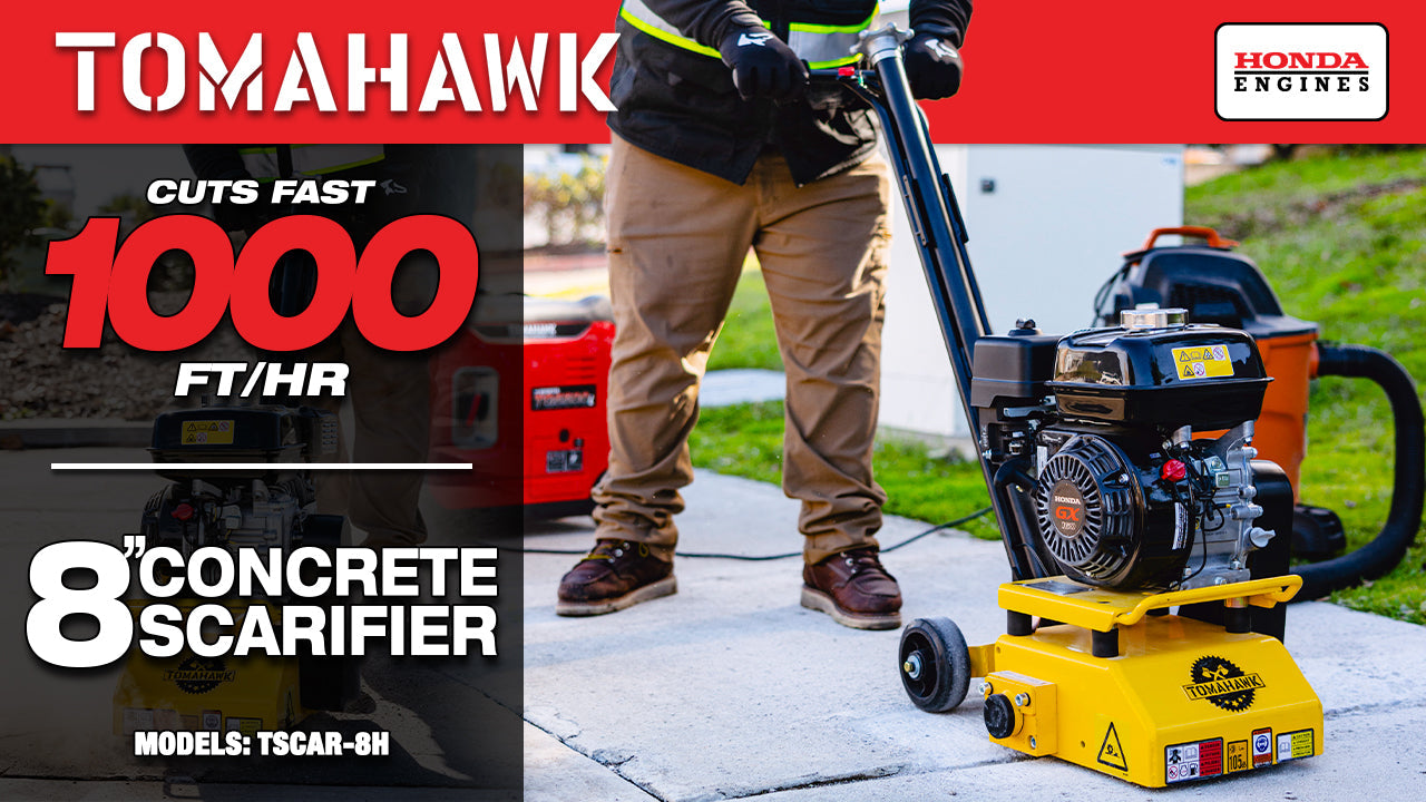 PRE ORDER: 8” Gas Concrete Scarifier Planer Grinder with 5.5 HP Honda Engine & Drum