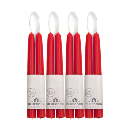 Hand-Dipped Beeswax Taper Candles - Bulk 4-Pair Bundle