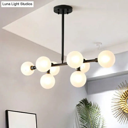 DecorBites™ 8-Light Black Nordic Globe Island Pendant for Restaurants