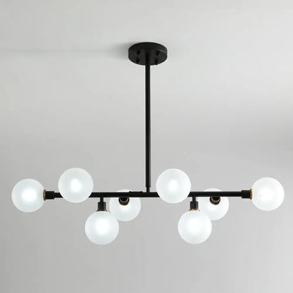 DecorBites™ 8-Light Black Nordic Globe Island Pendant for Restaurants