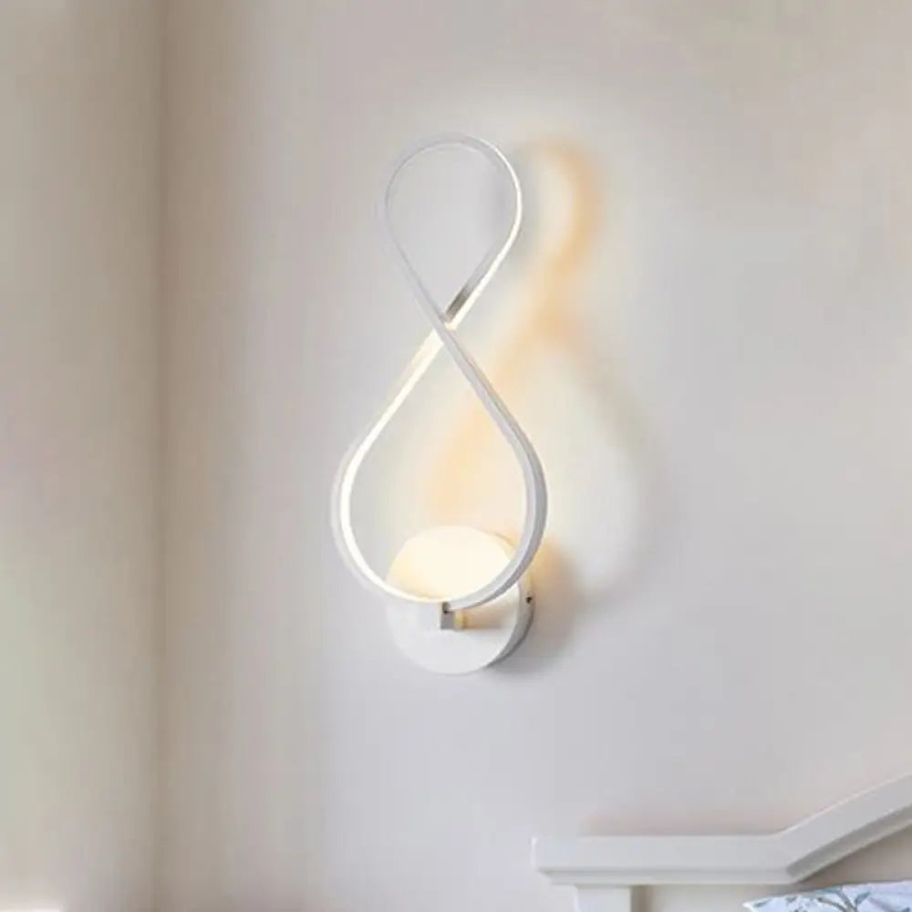 DecorBites™ 8-Shaped Acrylic LED Wall Sconce in Black/White - Warm/White Lighting