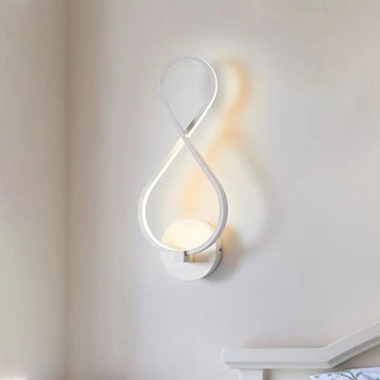 DecorBites™ 8-Shaped Acrylic LED Wall Sconce in Black/White - Warm/White Lighting