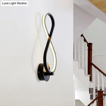 DecorBites™ 8-Shaped Acrylic LED Wall Sconce in Black/White - Warm/White Lighting