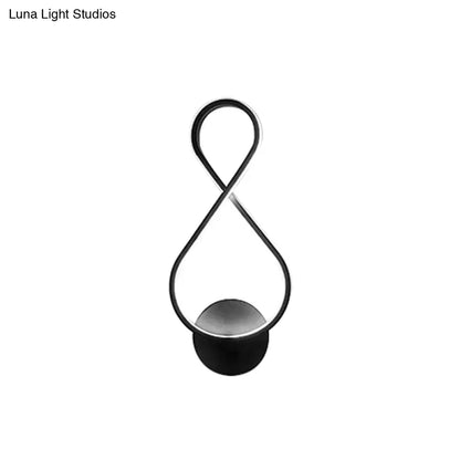 DecorBites™ 8-Shaped Acrylic LED Wall Sconce in Black/White - Warm/White Lighting