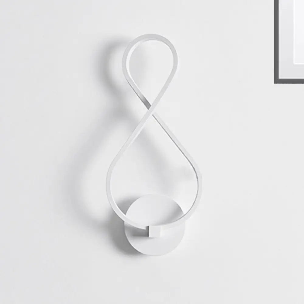 DecorBites™ 8-Shaped Acrylic LED Wall Sconce in Black/White - Warm/White Lighting